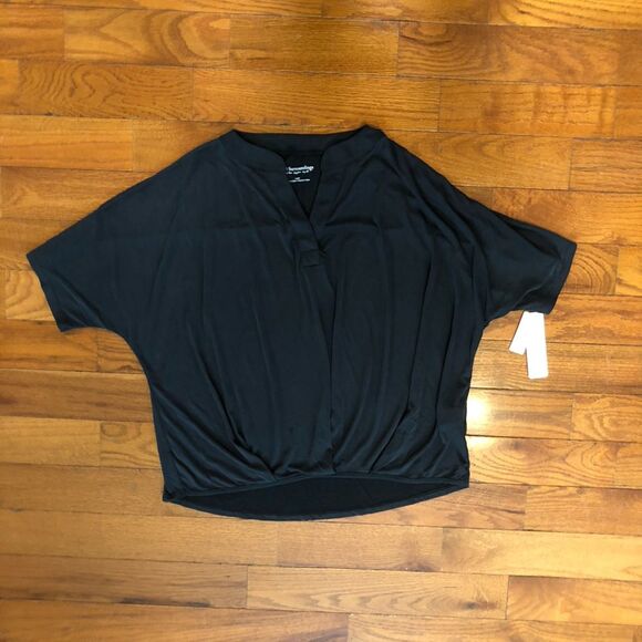 Soft Surroundings Tucked Tee in Black Women's Large NWT - Picture 1 of 10